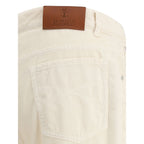 White Cotton Casual Pants