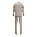 Beige Fleece Wool Two-Piece Suit