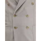 Beige Fleece Wool Two-Piece Suit