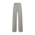 Gray Viscose Casual Pants