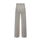 Gray Viscose Casual Pants