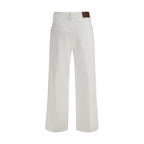 White Cotton Straight-Leg Jeans