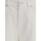 White Cotton Straight-Leg Jeans