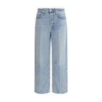 Light Blue Cotton Straight-Leg Jeans