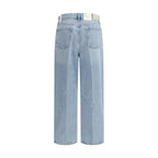 Light Blue Cotton Straight-Leg Jeans
