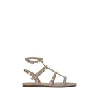 Gray Calf Leather Bos Taurus Flat Sandals