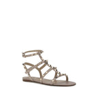 Gray Calf Leather Bos Taurus Flat Sandals