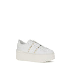 White Calf Leather Bos Taurus Platform Sneakers
