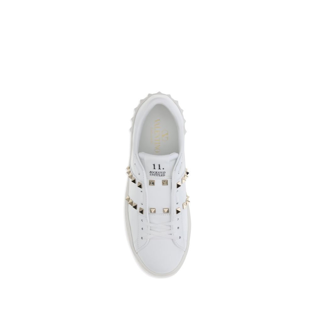 White Calf Leather Bos Taurus Platform Sneakers