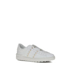 White Calf Leather Bos Taurus Low Top Sneakers