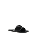Black Calf Leather Bos Taurus Flat Sandals