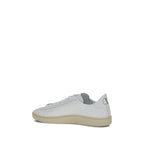 White Calf Leather Bos Taurus Low Top Sneakers