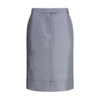 Gray Wool Midi Skirt