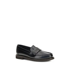 Black Calf Leather Bos Taurus Slip-On Loafers