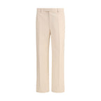 Cream Fleece Wool Dress Pants