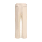 Cream Fleece Wool Dress Pants