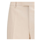 Cream Fleece Wool Dress Pants