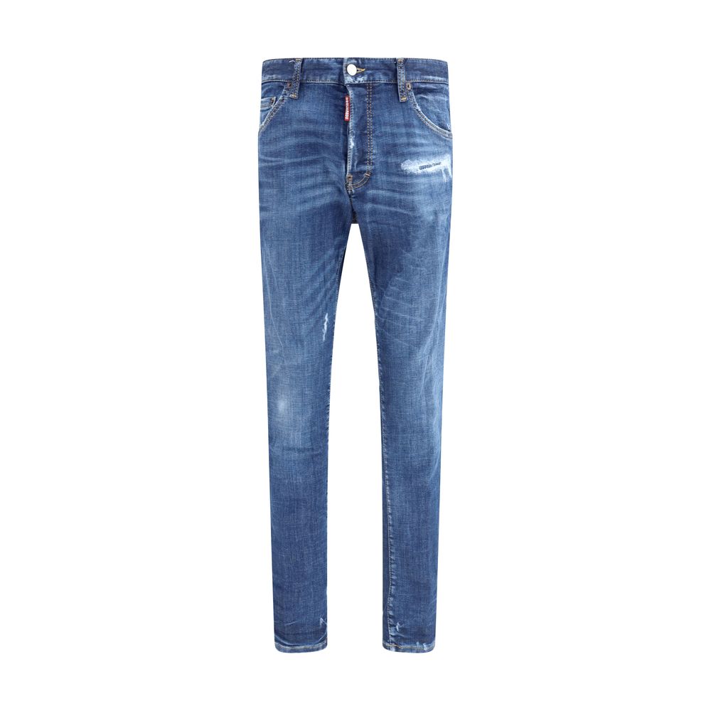 Blue Cotton Skinny Jeans