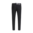 Black Cotton Straight-Leg Jeans