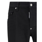 Black Cotton Straight-Leg Jeans