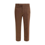 Brown Cotton Casual Pants