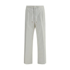 White Cotton Casual Pants