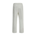 White Cotton Casual Pants
