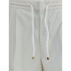 White Cotton Casual Pants
