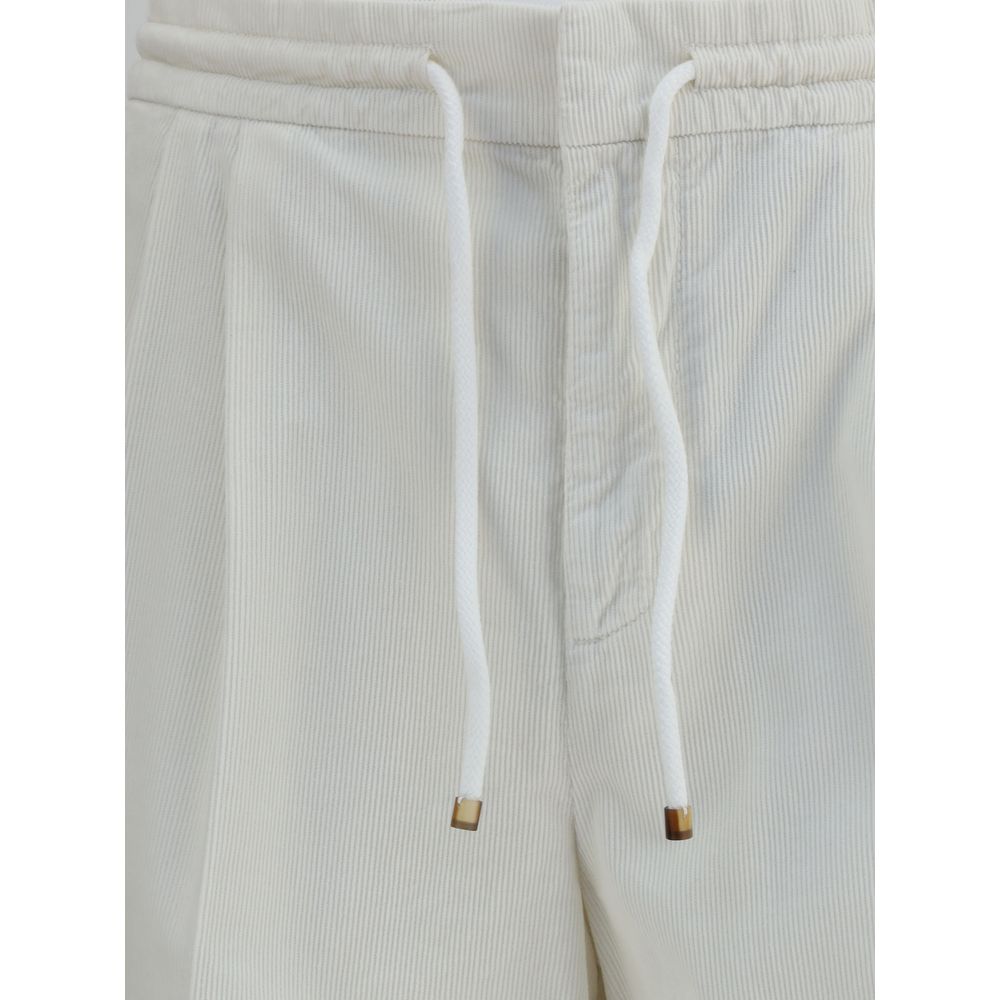 White Cotton Casual Pants