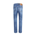 Blue Cotton Skinny Jeans
