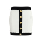 White Viscose Mini Skirt