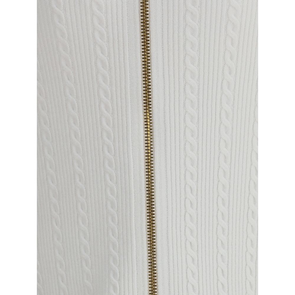 White Viscose Midi Skirt