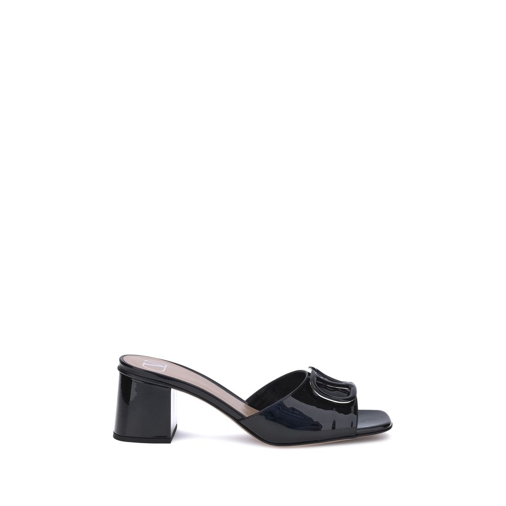 Black Calf Leather Bos Taurus Flat Sandals