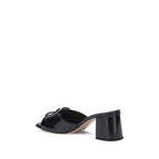 Black Calf Leather Bos Taurus Flat Sandals