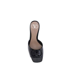 Black Calf Leather Bos Taurus Flat Sandals