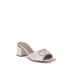 Cream Calf Leather Bos Taurus Flat Sandals
