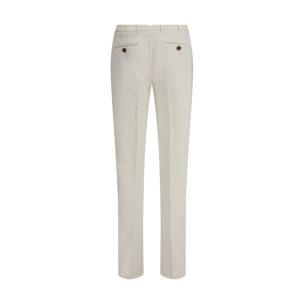 White Cotton Casual Pants