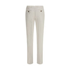 White Cotton Casual Pants