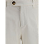 White Cotton Casual Pants