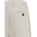 White Cotton Casual Pants