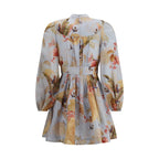 Multicolor Linen Casual Dress