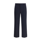 Blue Fleece Wool Dress Pants