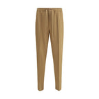 Brown Polyester Casual Pants