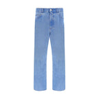 Light Blue Cotton Straight-Leg Jeans
