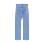 Light Blue Cotton Straight-Leg Jeans