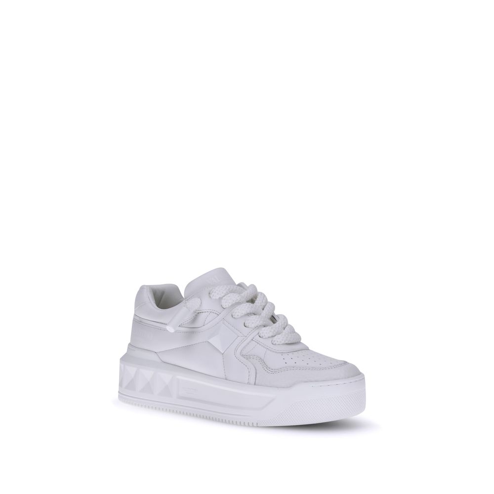 White Calf Leather Bos Taurus Chunky Sneakers