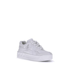 White Calf Leather Bos Taurus Chunky Sneakers