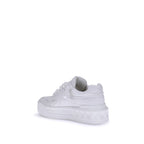 White Calf Leather Bos Taurus Chunky Sneakers