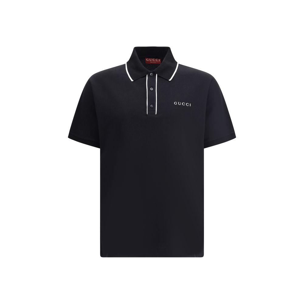 Black Cotton Polo Shirt