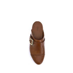 Brown Calf Leather Bos Taurus Clogs